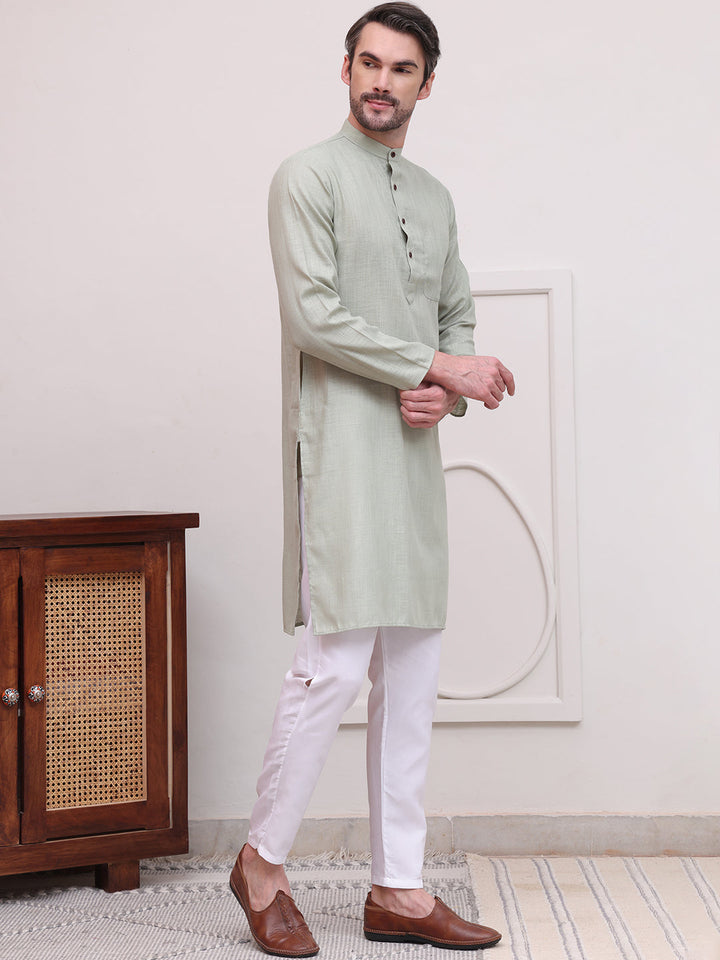 Pure Cotton Solid Kurta Pyjama Set
