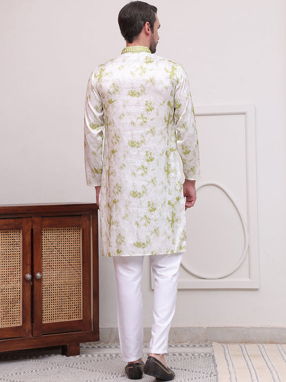 Stone Print With Embroidered Kurta Set