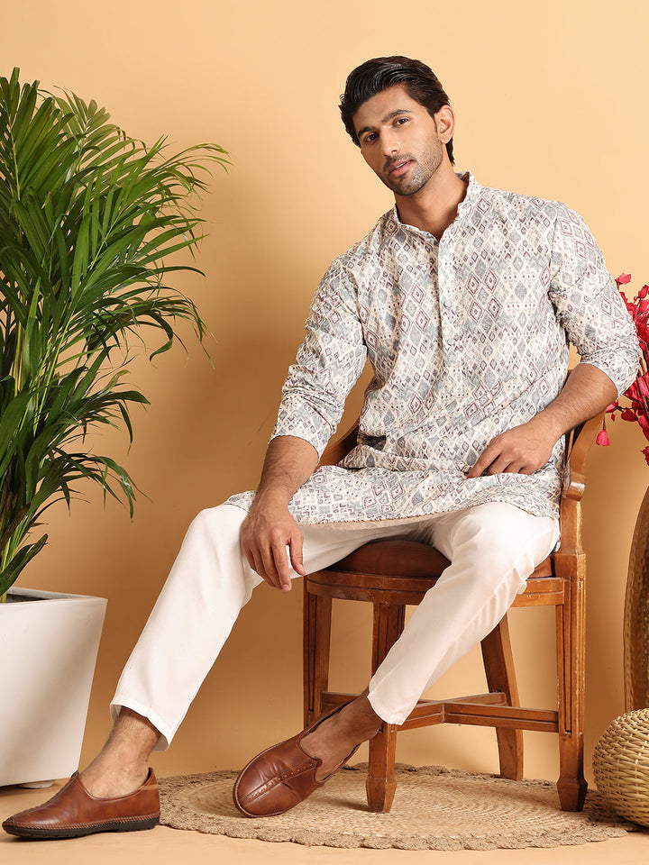 Chikankari Embroidered &amp; Printed Kurta Set