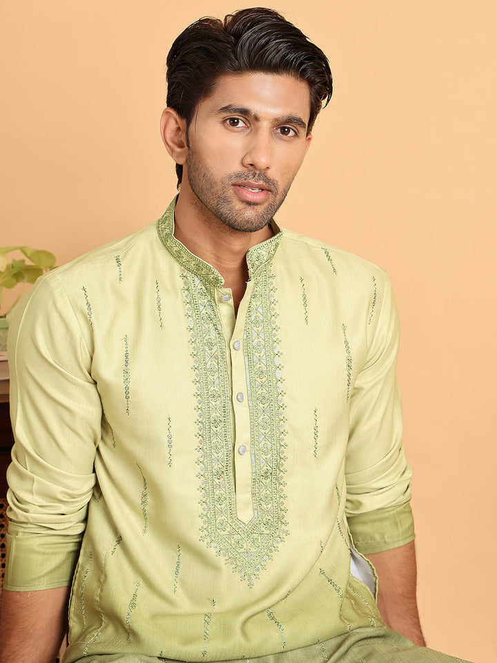 Ombre Printed Straight Kurta Pyjama For Men