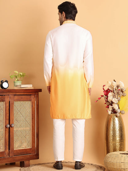 Ombre Printed Straight Kurta Pyjama For Men