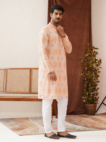 Embroidered Straight Kurta Pajama Set For Men