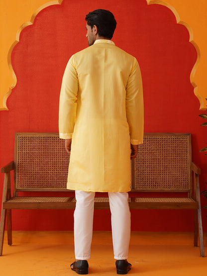 Embroidered Straight Kurta Pyjama Set.