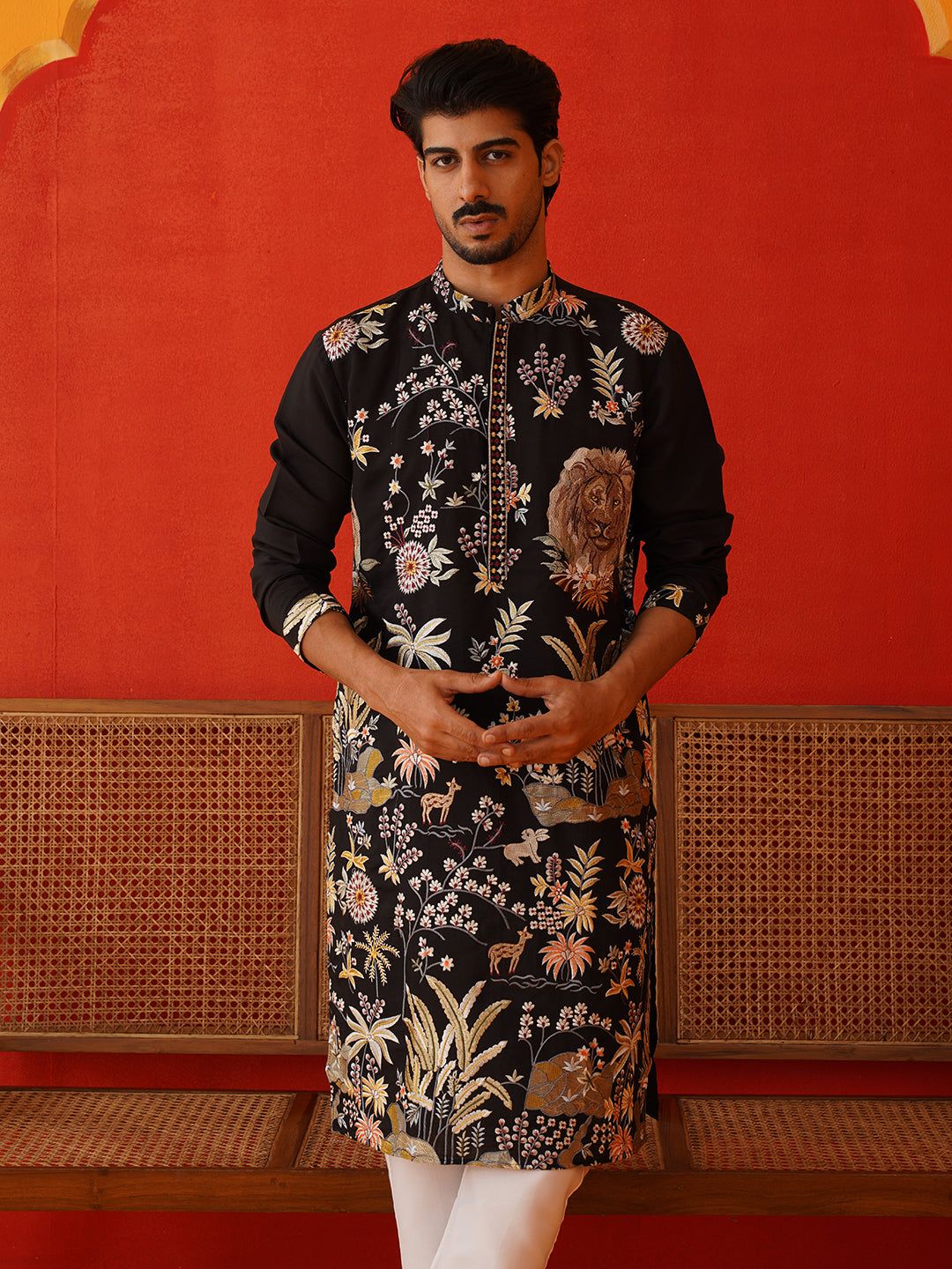 Floral Embroidered And Sequins Kurta Set