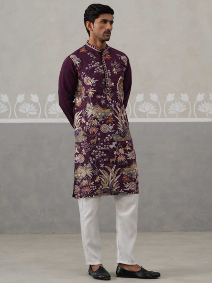 Floral Embroidered And Sequins Kurta Set