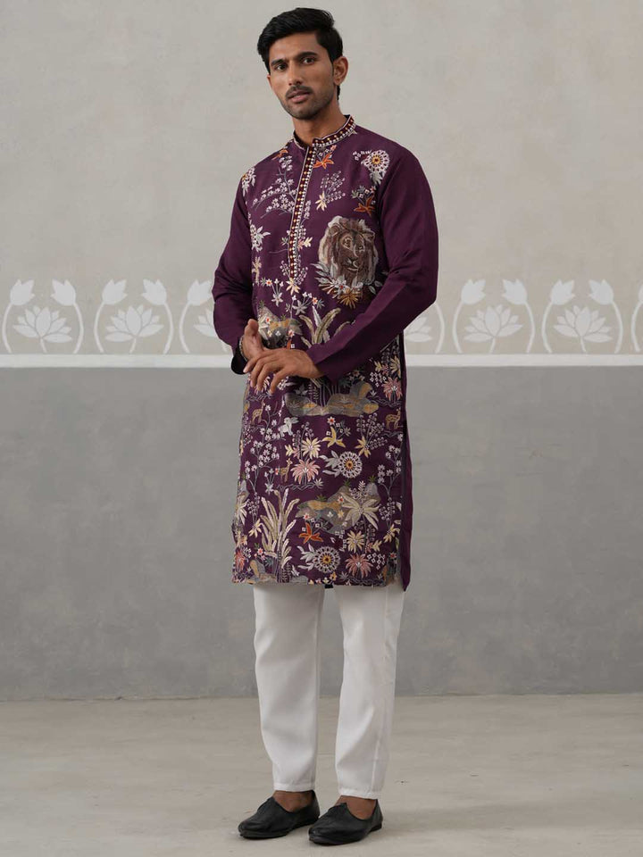 Floral Embroidered And Sequins Kurta Set