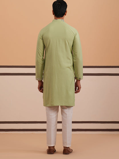 Floral Embroidered And Sequins Kurta Set