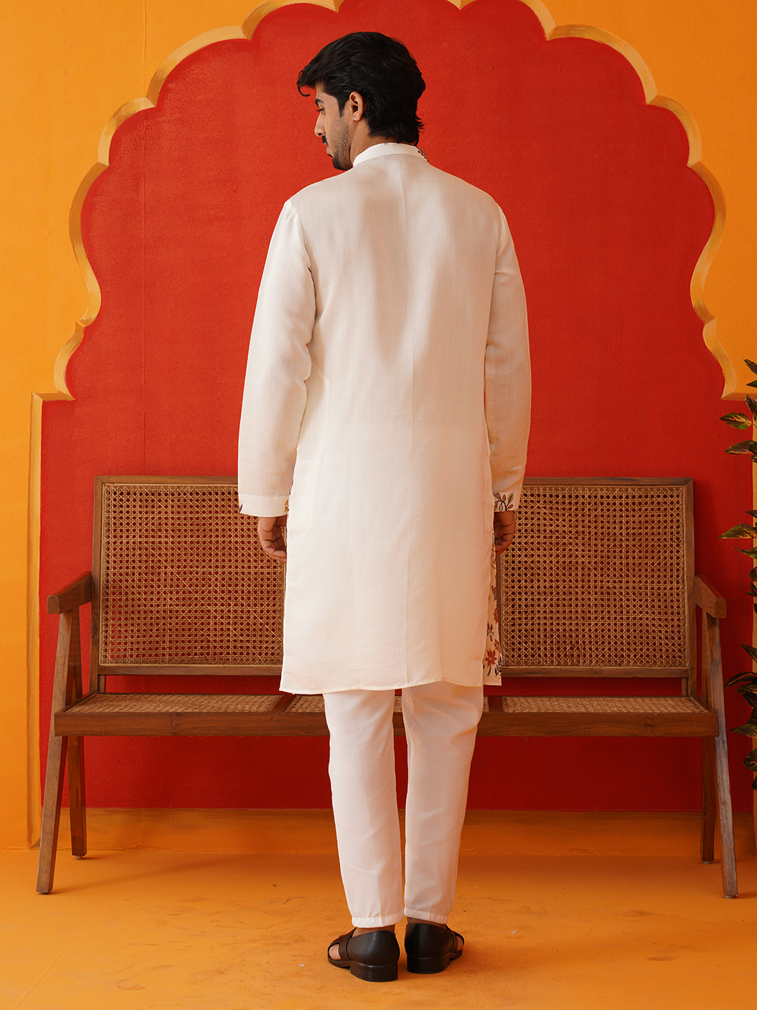 Floral Embroidered And Sequins Kurta Set