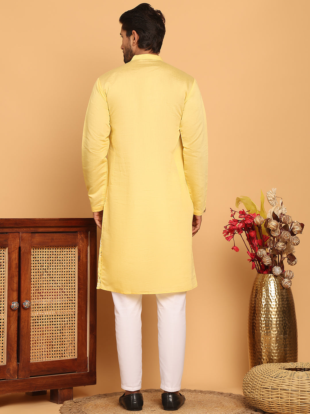 Floral Embroidered And Sequins Kurta Set