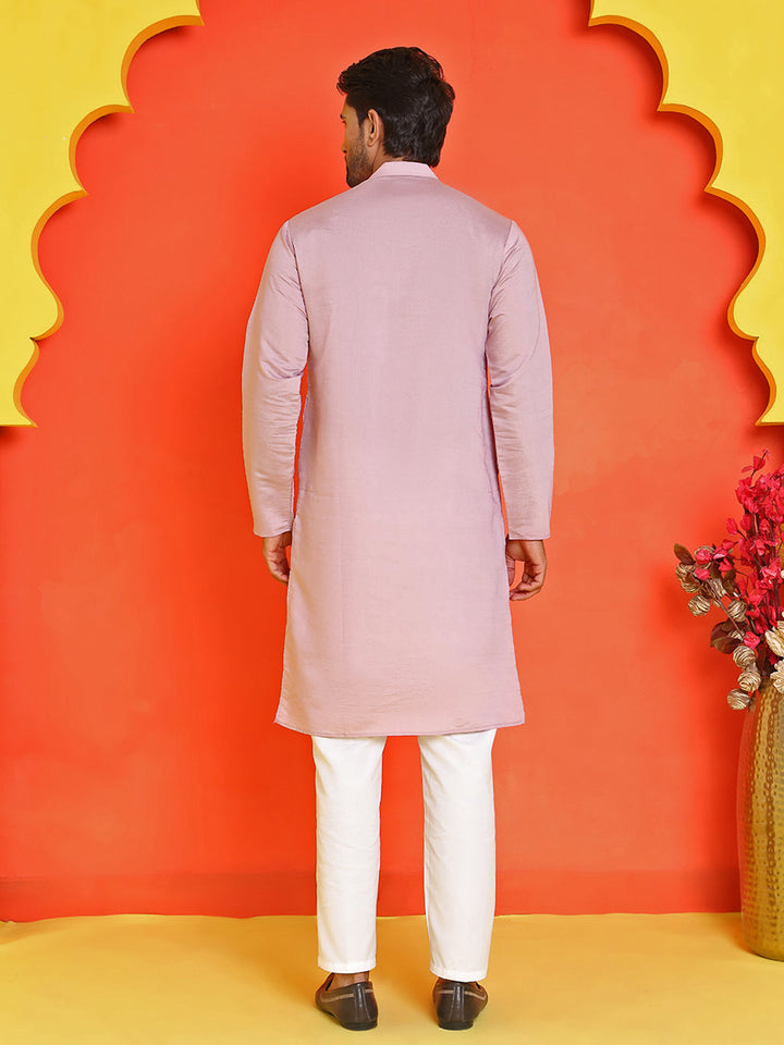 Embroidered Straight Kurta Pyjama Set.