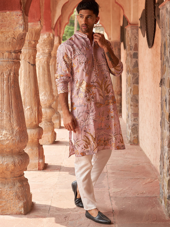Floral Embroidered Straight Kurta Set
