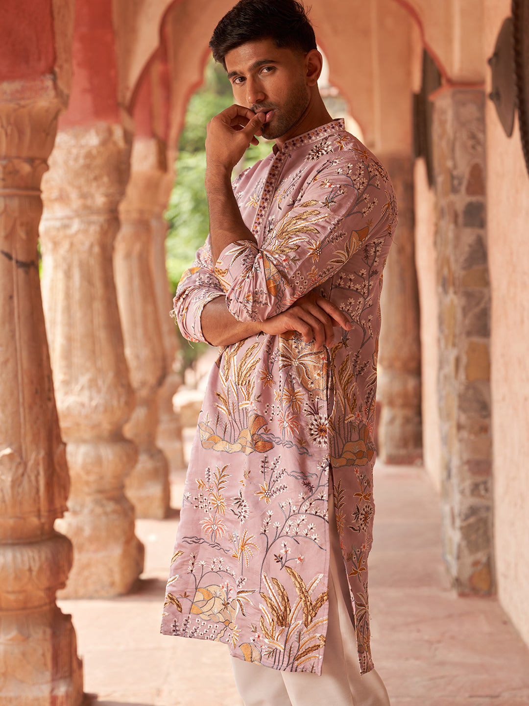 Floral Embroidered Straight Kurta Set