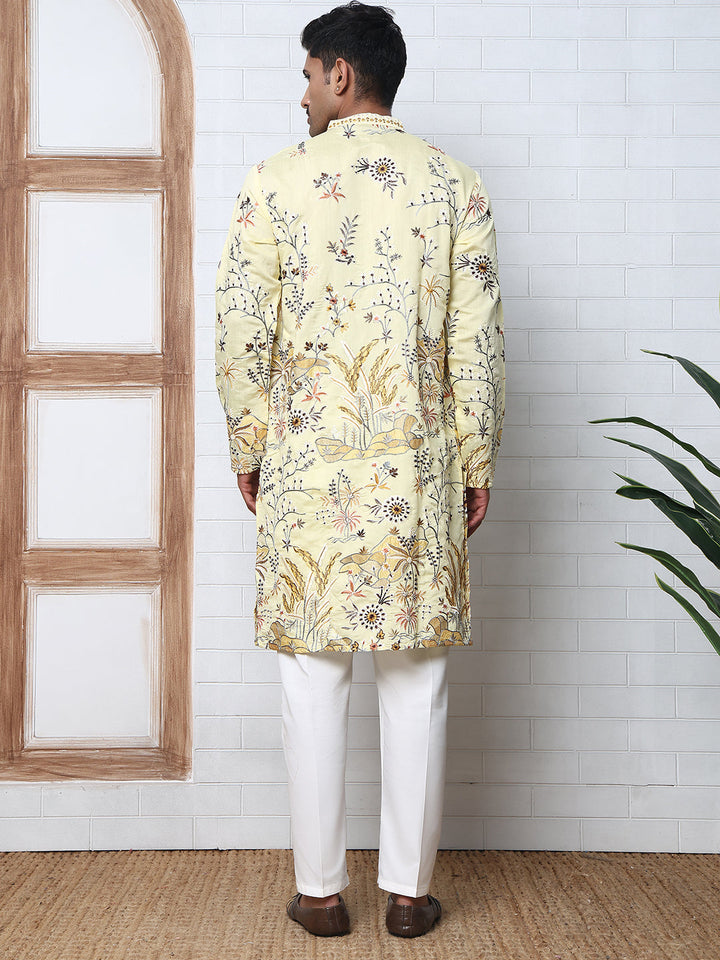 Floral Embroidered Straight Kurta Set