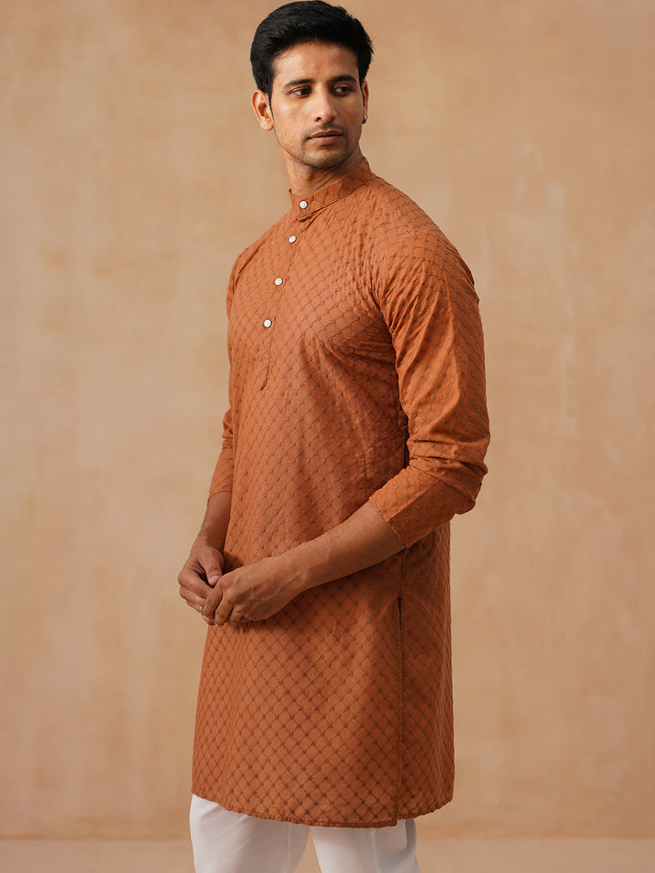 Chikankari Pure Cotton Kurta With Churidar