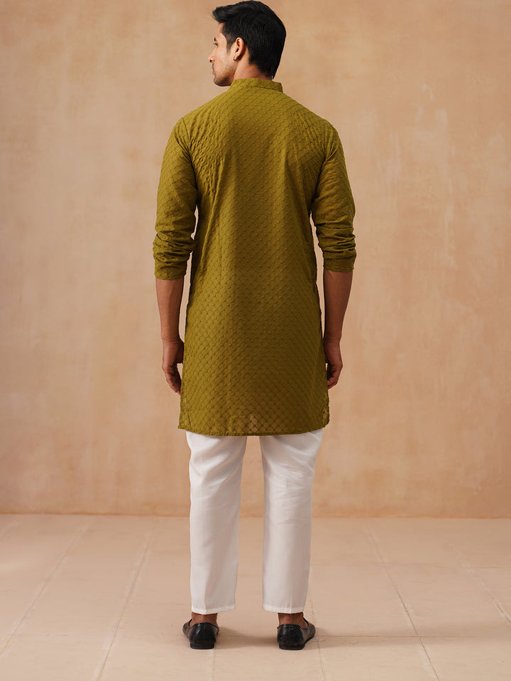 Chikankari Pure Cotton Kurta With Churidar