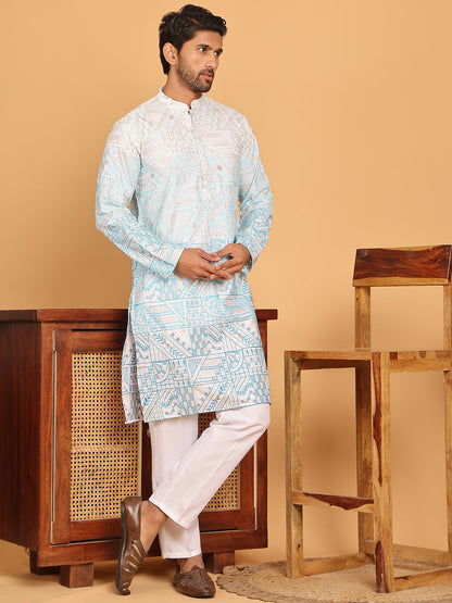 Embroidered, Ombre Design Kurta With Pyjamas