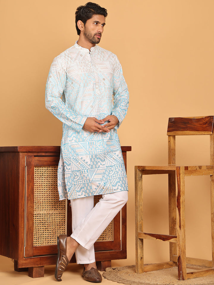 Embroidered, Ombre Design Kurta With Pyjamas