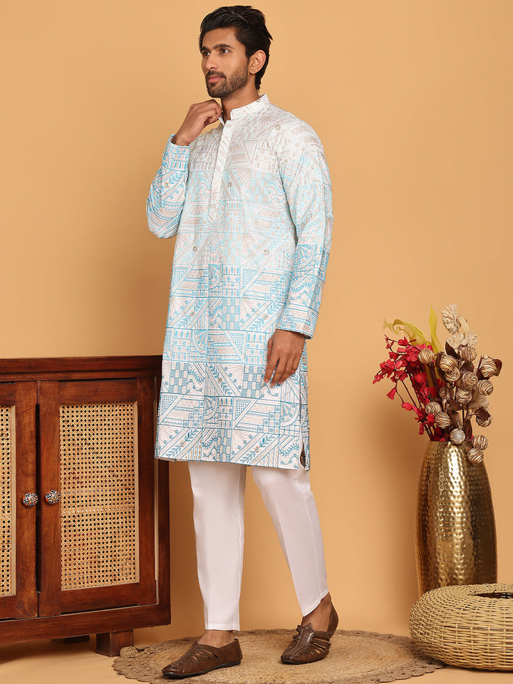 Embroidered, Ombre Design Kurta With Pyjamas