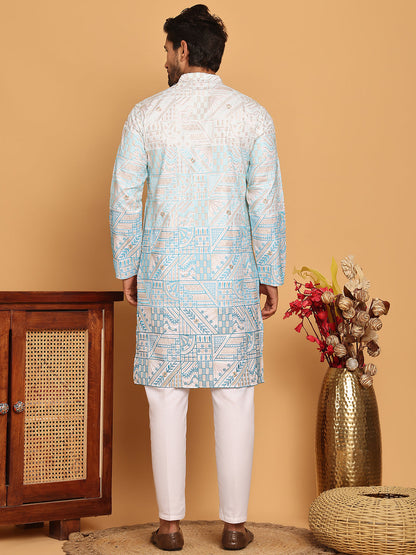 Embroidered, Ombre Design Kurta With Pyjamas