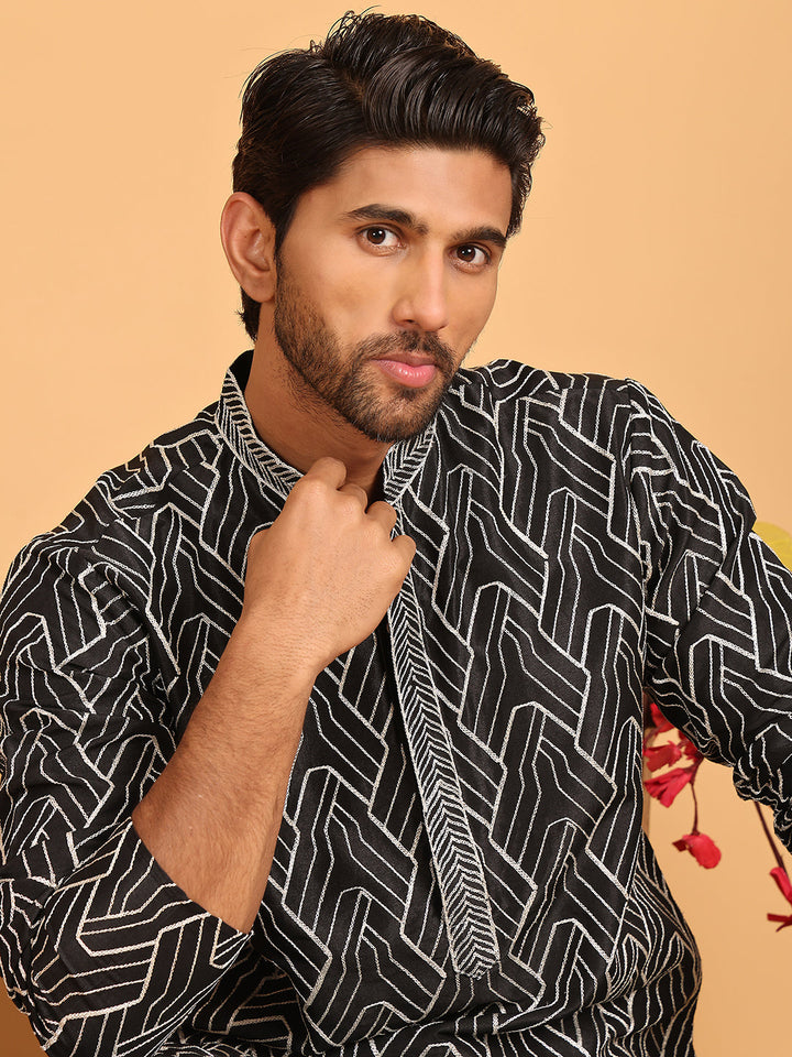 Embroidered Straight Kurta With Pyjamas