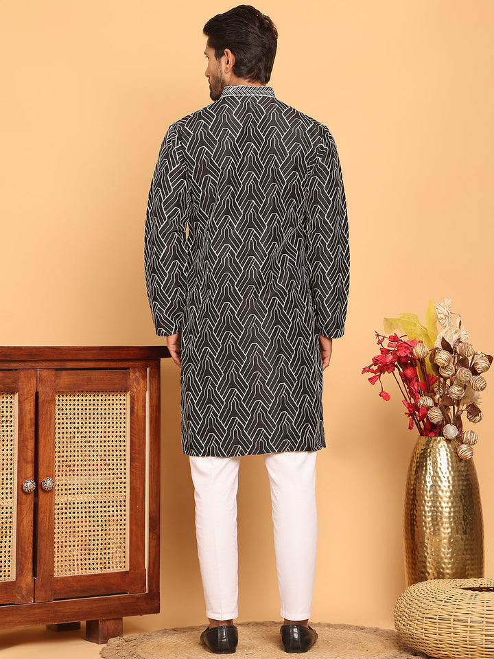 Embroidered Straight Kurta With Pyjamas