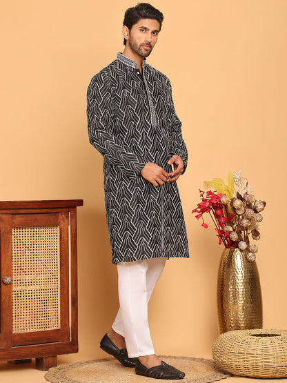 Embroidered Straight Kurta With Pyjamas