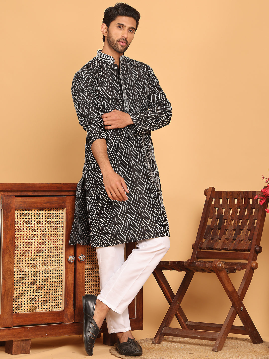 Embroidered Straight Kurta With Pyjamas