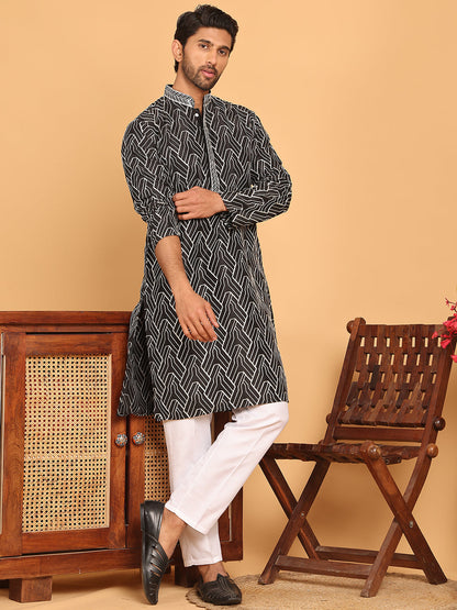 Embroidered Straight Kurta With Pyjamas