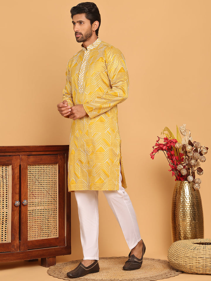 Embroidered Straight Kurta With Pyjamas