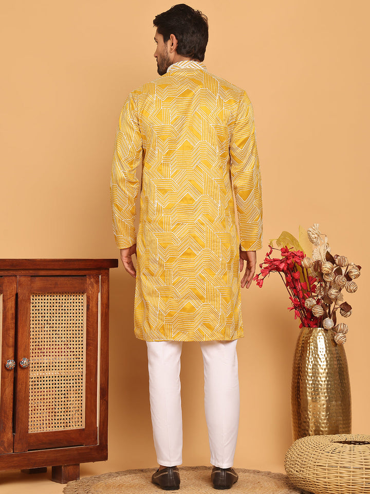 Embroidered Straight Kurta With Pyjamas