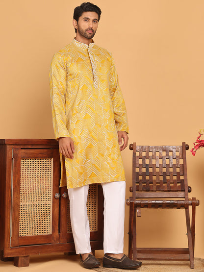 Embroidered Straight Kurta With Pyjamas
