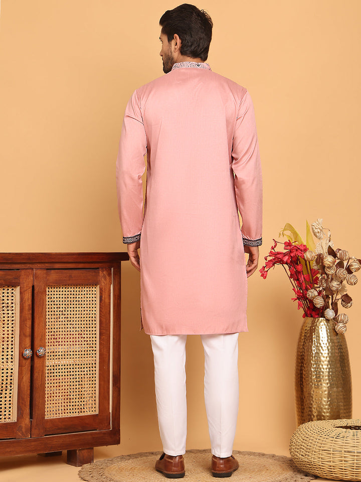 Sequins &amp; Embroidered Straight Kurta With Pyjamas