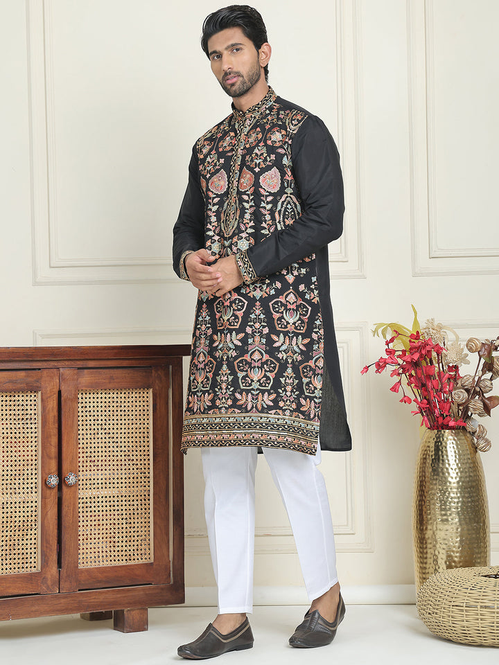 Floral Embroidered Straight Kurta Set