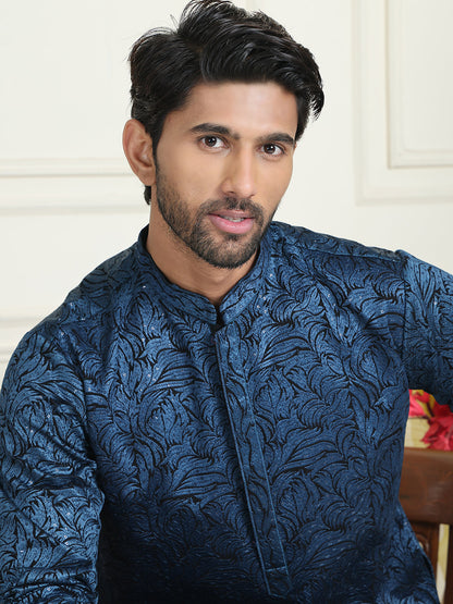 Embroidered & Sequins Straight Kurta With Pyjamas