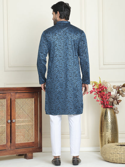Embroidered & Sequins Straight Kurta With Pyjamas