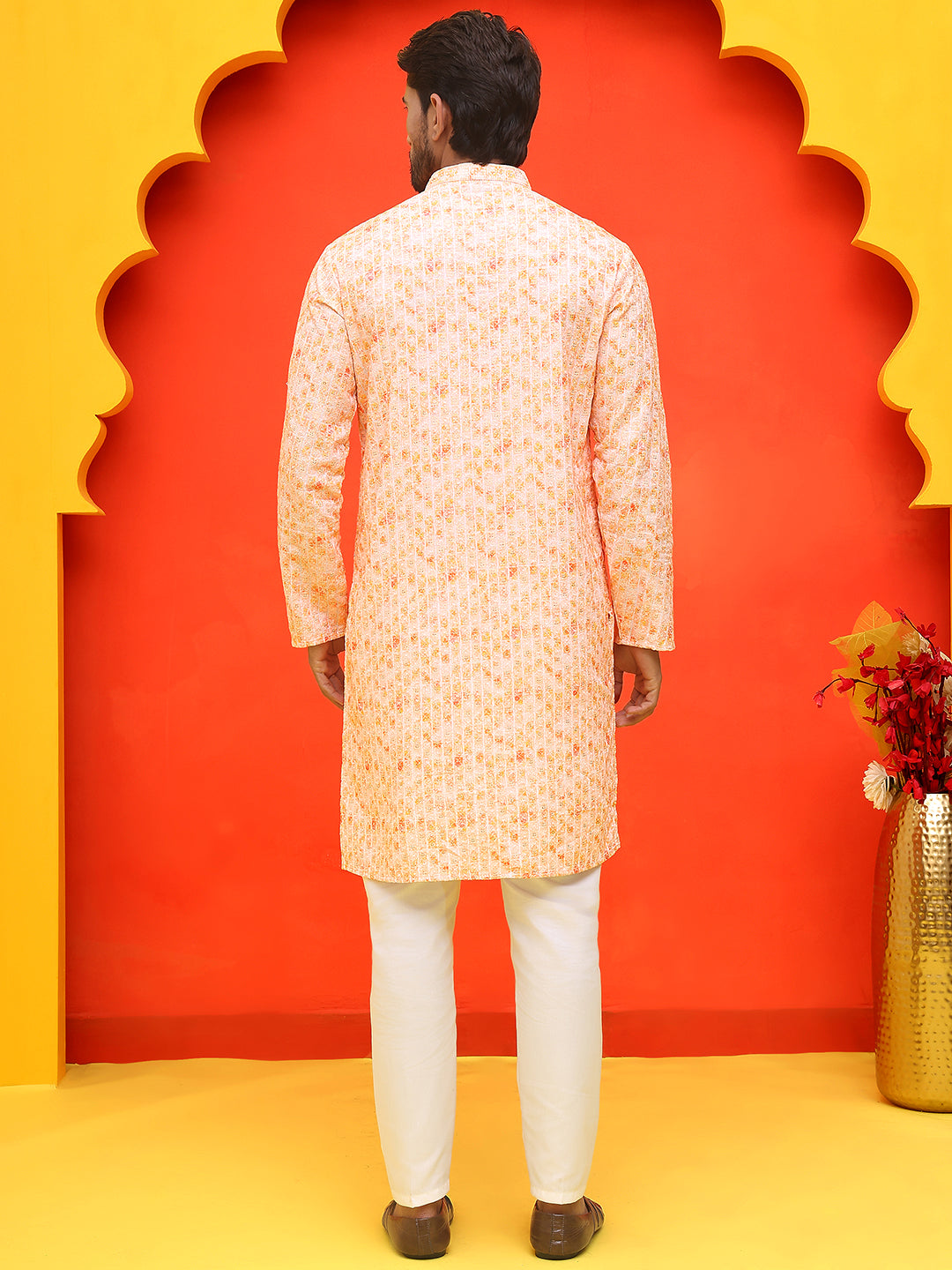 Sequin Embroidered Pure Cotton Kurta With Pyjamas