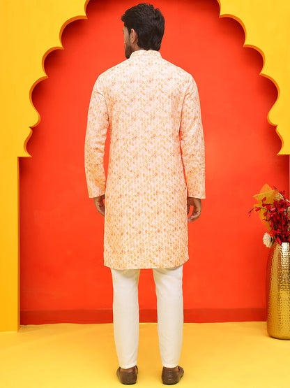 Sequin Embroidered Pure Cotton Kurta With Pyjamas
