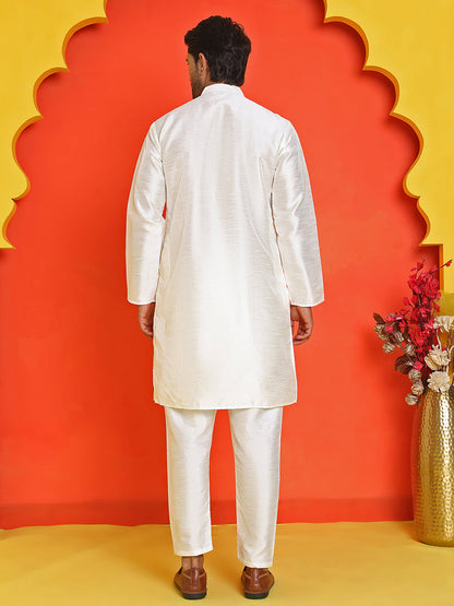 Solid Silk Kurta With Pyjamas