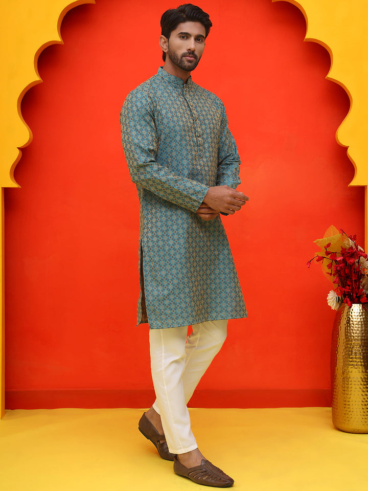 Jacquard Silk Straight Kurta Pyjama Set