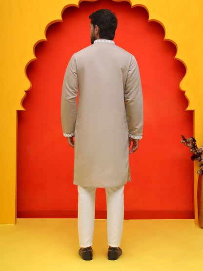 Embroidered Kurta Pyjama For Men