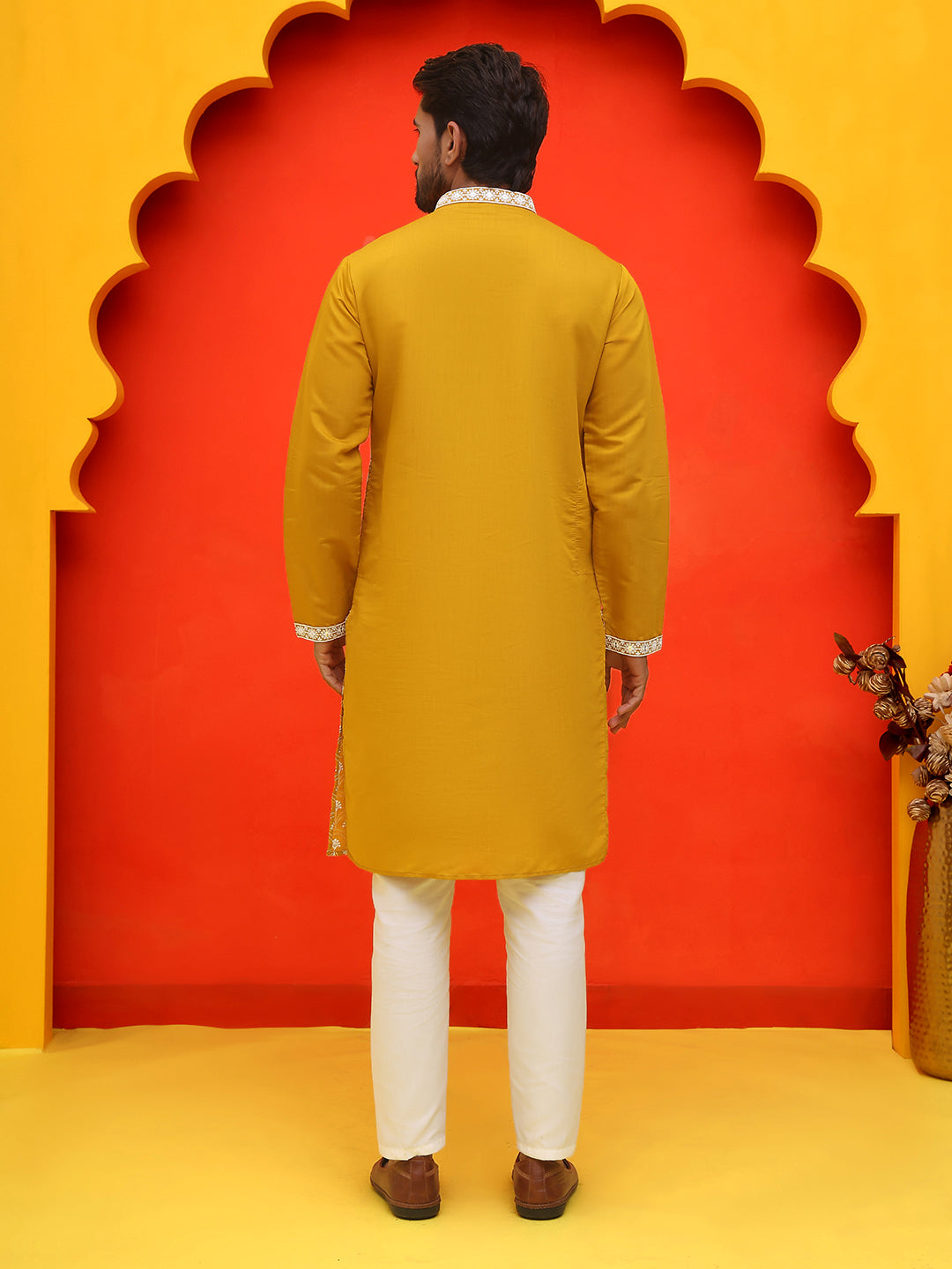 Embroidered Kurta Pyjama For Men