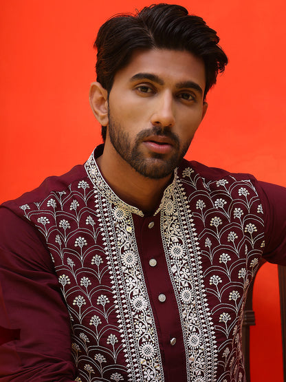 Embroidered Kurta Pyjama For Men