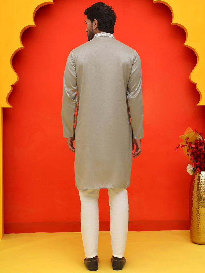 Embroidered Kurta Pyjama For Men