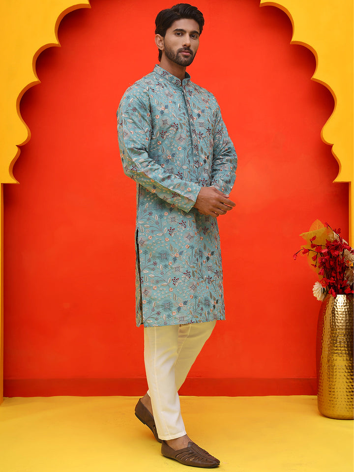 Embroidered Kurta Set For Men