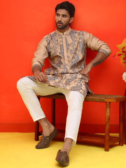 Embroidered & Sequins Kurta Set For Men
