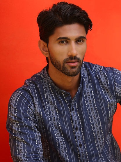 Self Design Cotton Straight Kurta Set.