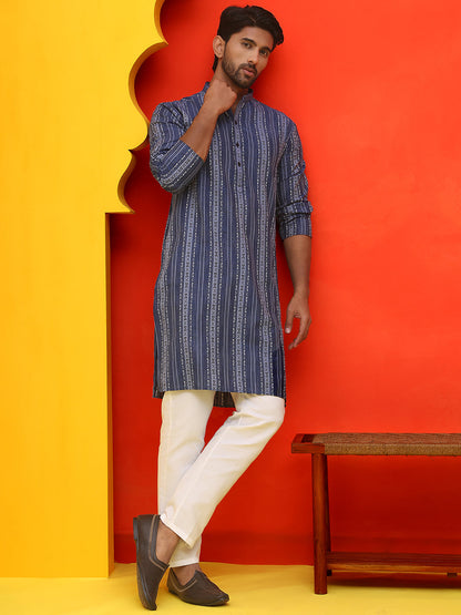 Self Design Cotton Straight Kurta Set.