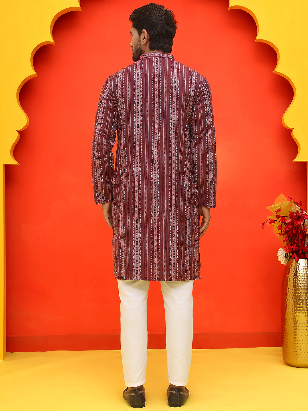 Self Design Cotton Straight Kurta Set.