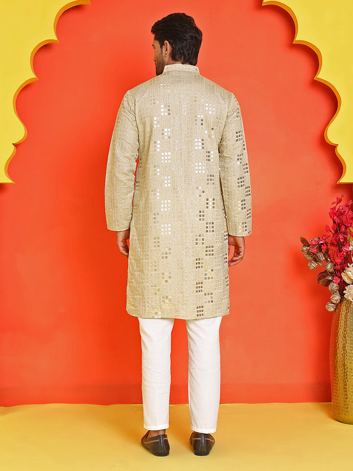 Embroidered &amp; Sequins Kurta Pyjama