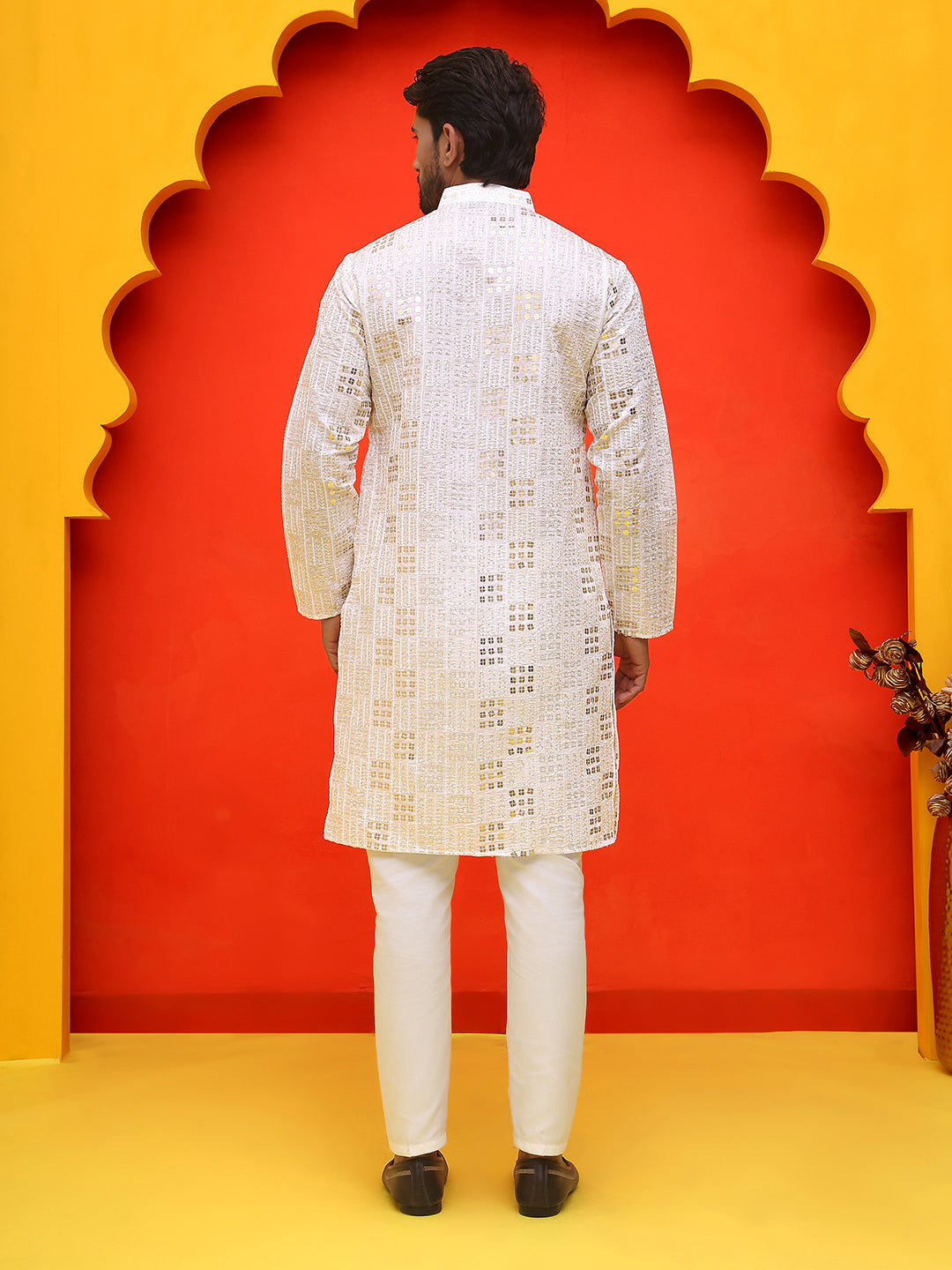 Embroidered &amp; Sequins Kurta Pyjama